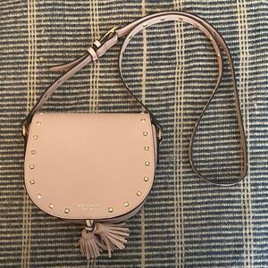 Victoria's Secret Blush Crossbody Bag with Gold Accents and tassels